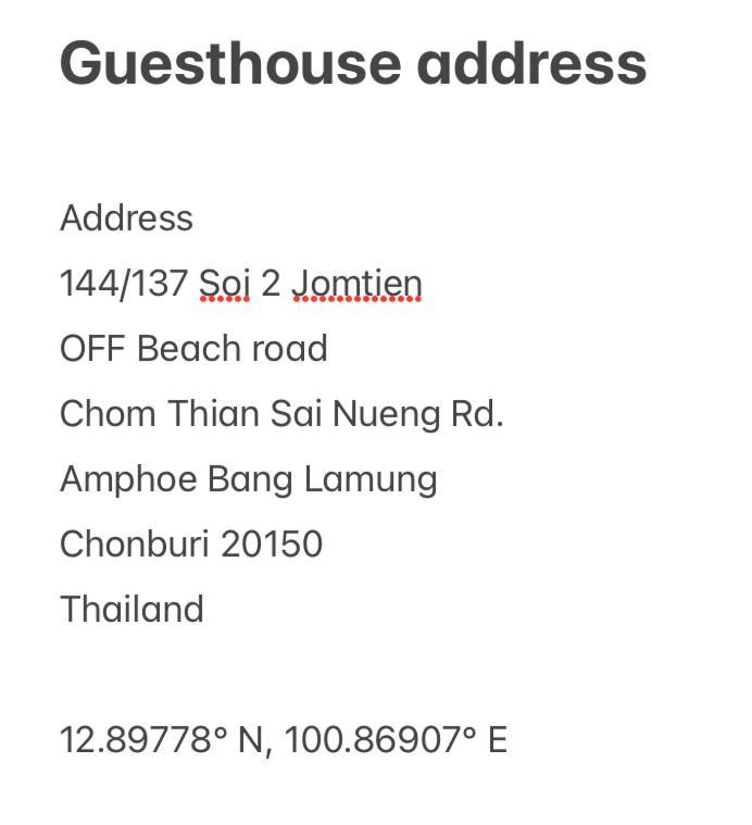 Pluemchai Guesthouse Jomtien Exterior foto